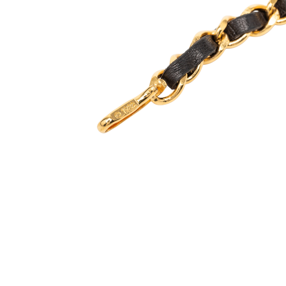 Pre-Loved Chanel Gold Plated Leather Woven Medallion Chain Belt - Picture 3 of 4